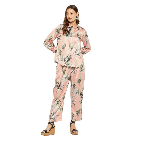 Gypsie Blu Satin Silky Pajama Pant Set for Women Loungewear Sleepwear 2 Piece - Picture 1 of 6
